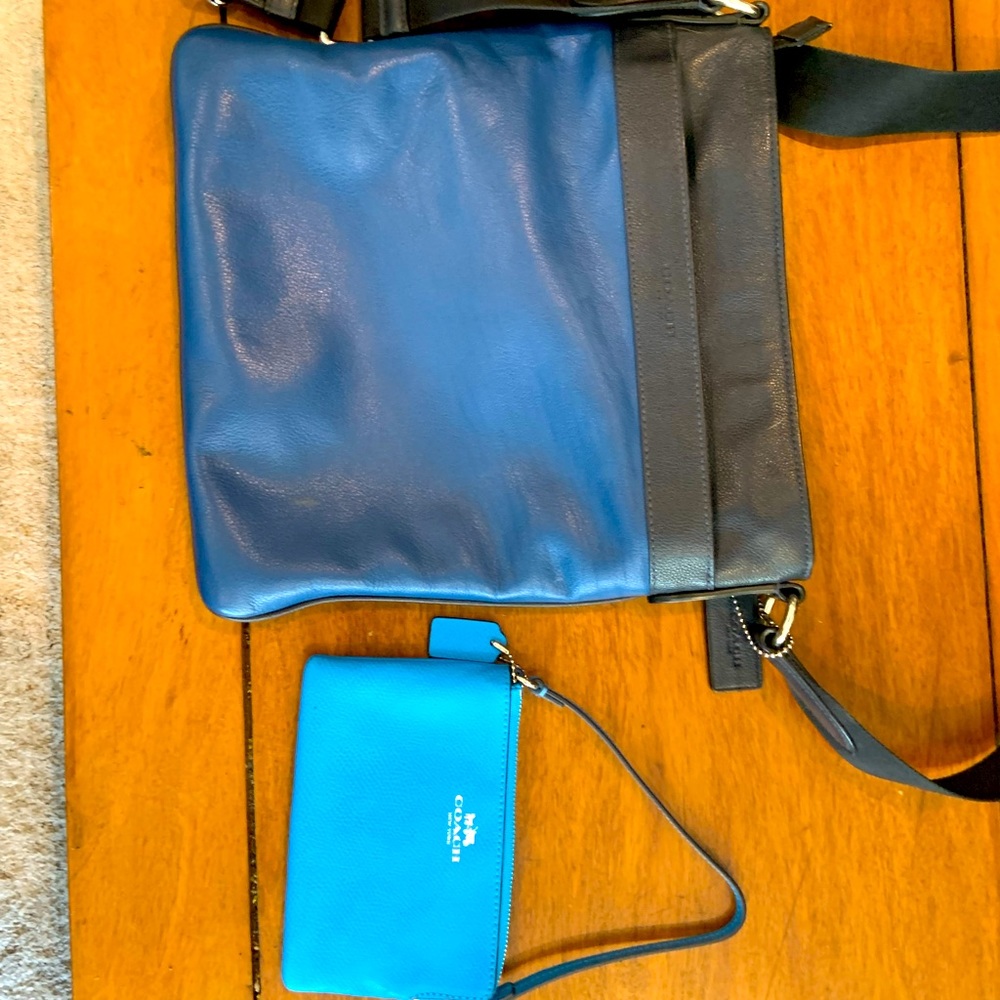 Coach Crossbody and wristlet duo in Shades of Blue